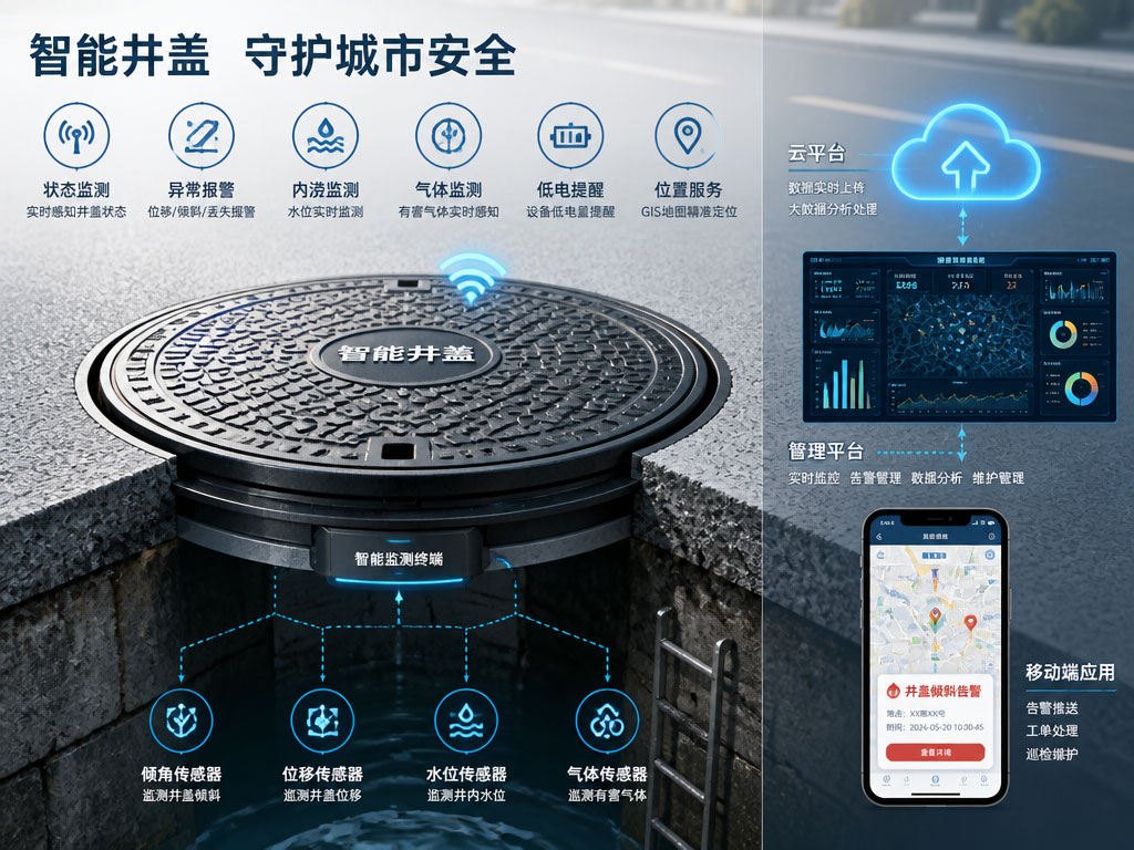 智能井盖功能，一个铸铁圆盘是怎么悄悄变聪明的